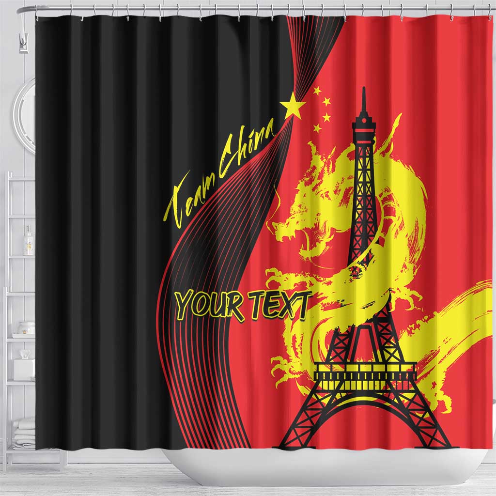 Personalized China Summer Sport Shower Curtain Dragon With Eiffel Tower Go Paris 2024