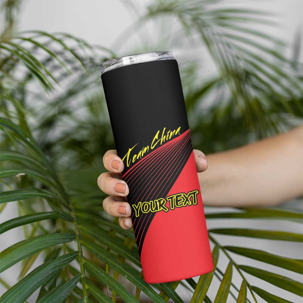 Personalized China Summer Sport Skinny Tumbler Dragon With Eiffel Tower Go Paris 2024 - Wonder Print Shop