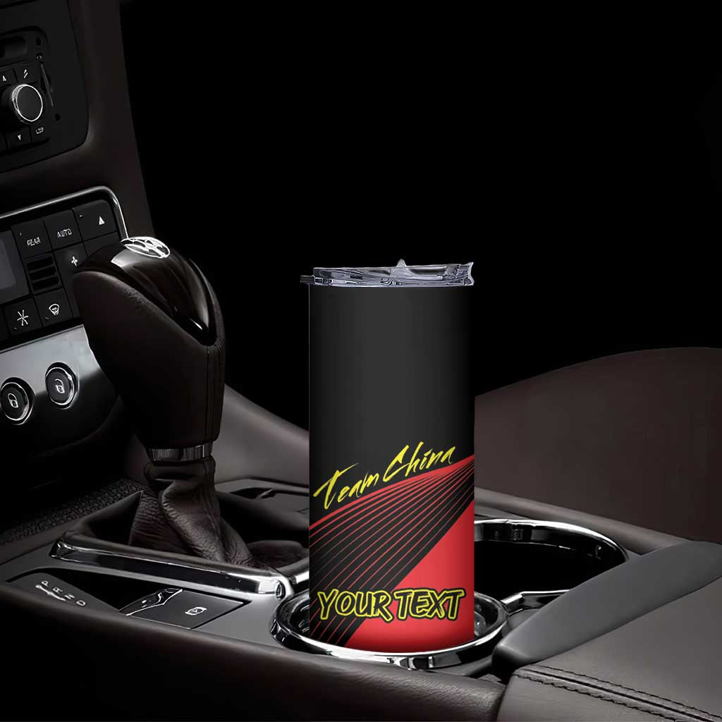 Personalized China Summer Sport Skinny Tumbler Dragon With Eiffel Tower Go Paris 2024 - Wonder Print Shop