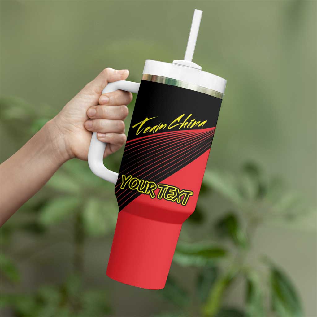 Personalized China Summer Sport Tumbler With Handle Dragon With Eiffel Tower Go Paris 2024 - Wonder Print Shop