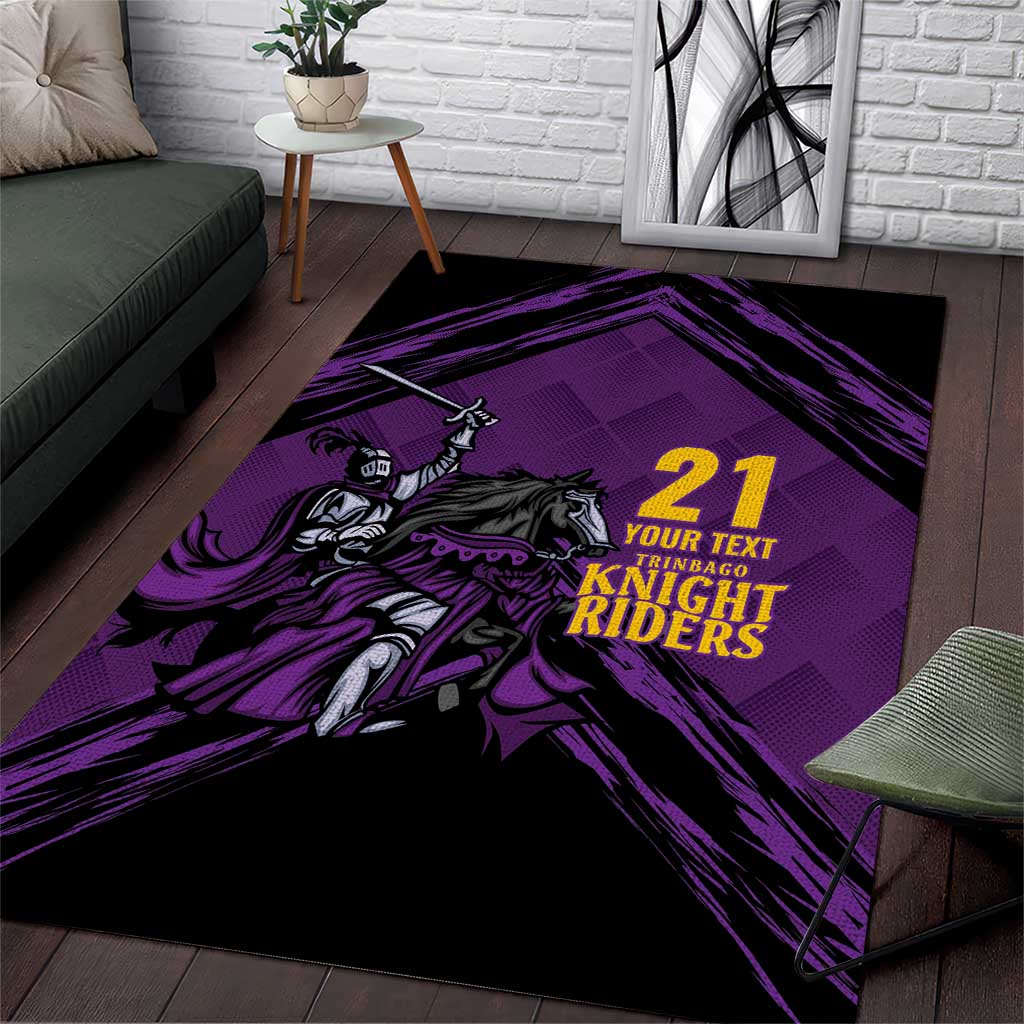 Custom Caribbean Cricket Trinidad and Tobago Cricket Area Rug TKR Champions 2025 Purple Edition - Wonder Print Shop