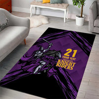 Custom Caribbean Cricket Trinidad and Tobago Cricket Area Rug TKR Champions 2025 Purple Edition - Wonder Print Shop