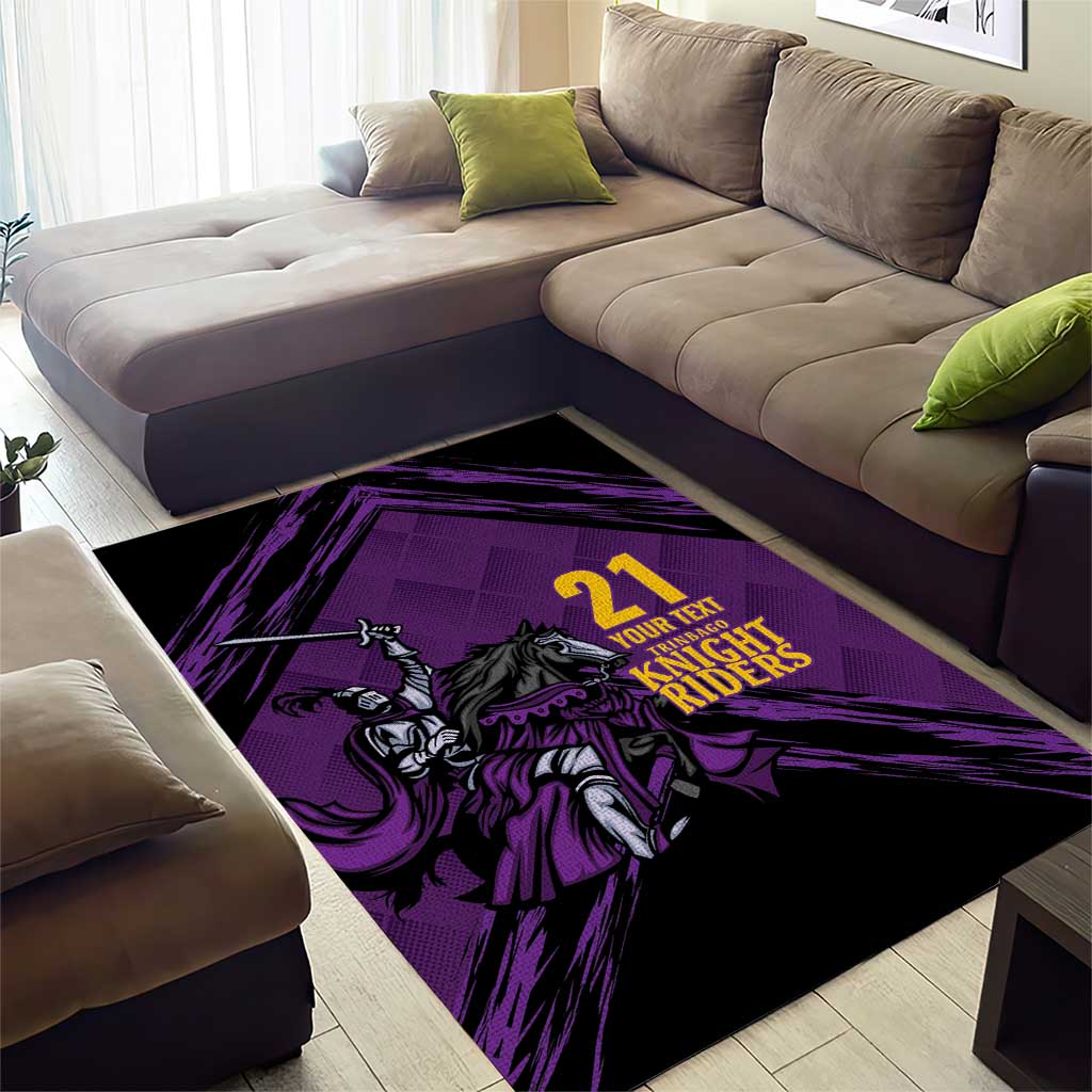 Custom Caribbean Cricket Trinidad and Tobago Cricket Area Rug TKR Champions 2025 Purple Edition - Wonder Print Shop