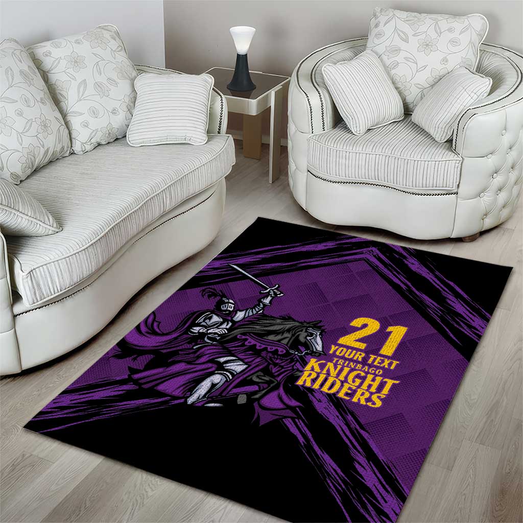 Custom Caribbean Cricket Trinidad and Tobago Cricket Area Rug TKR Champions 2025 Purple Edition - Wonder Print Shop