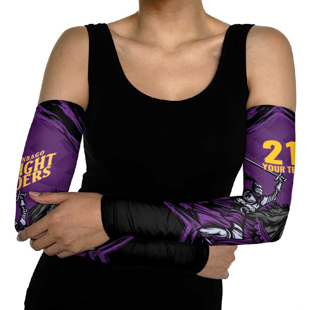 Custom Caribbean Cricket Trinidad and Tobago Cricket Arm Sleeves TKR Champions 2025 Purple Edition - Wonder Print Shop