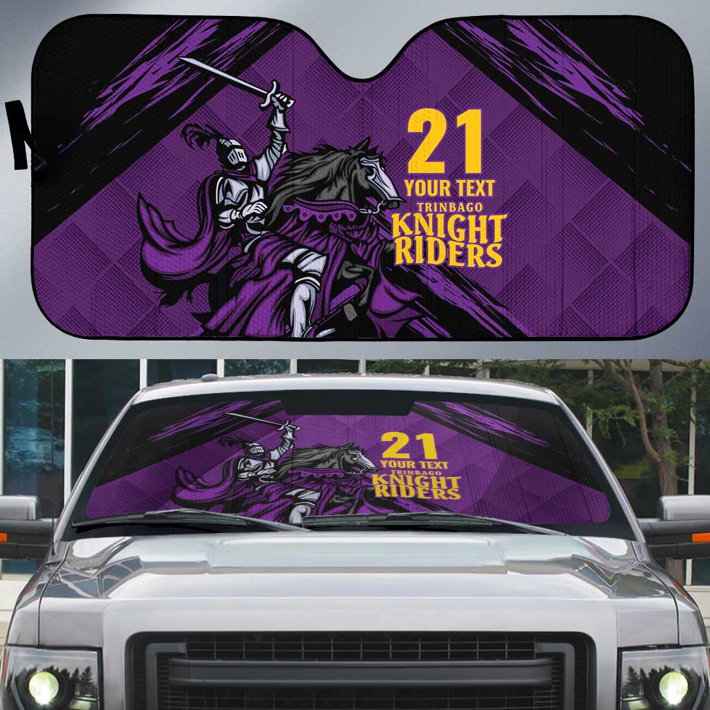 Custom Caribbean Cricket Trinidad and Tobago Cricket Auto Sun Shade TKR Champions 2025 Purple Edition - Wonder Print Shop