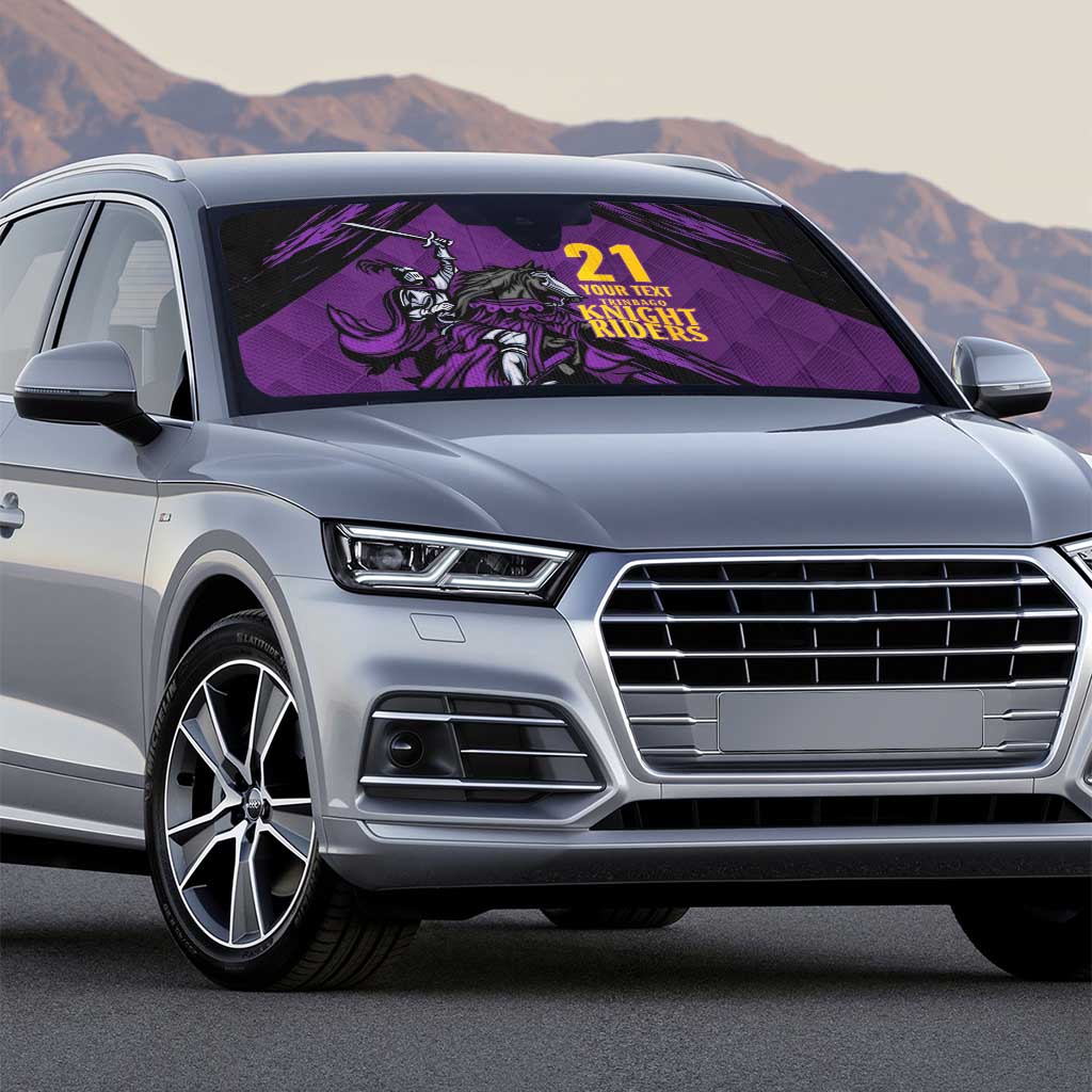 Custom Caribbean Cricket Trinidad and Tobago Cricket Auto Sun Shade TKR Champions 2025 Purple Edition - Wonder Print Shop