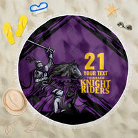 Custom Caribbean Cricket Trinidad and Tobago Cricket Beach Blanket TKR Champions 2025 Purple Edition - Wonder Print Shop