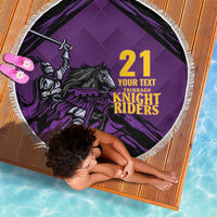 Custom Caribbean Cricket Trinidad and Tobago Cricket Beach Blanket TKR Champions 2025 Purple Edition - Wonder Print Shop