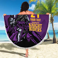 Custom Caribbean Cricket Trinidad and Tobago Cricket Beach Blanket TKR Champions 2025 Purple Edition - Wonder Print Shop