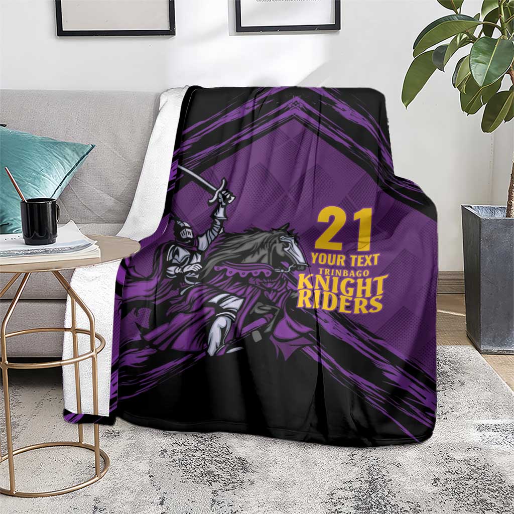 Custom Caribbean Cricket Trinidad and Tobago Cricket Blanket TKR Champions 2025 Purple Edition - Wonder Print Shop
