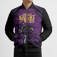 Custom Caribbean Cricket Trinidad and Tobago Cricket Bomber Puffer Jacket TKR Champions 2025 Purple Edition - Wonder Print Shop