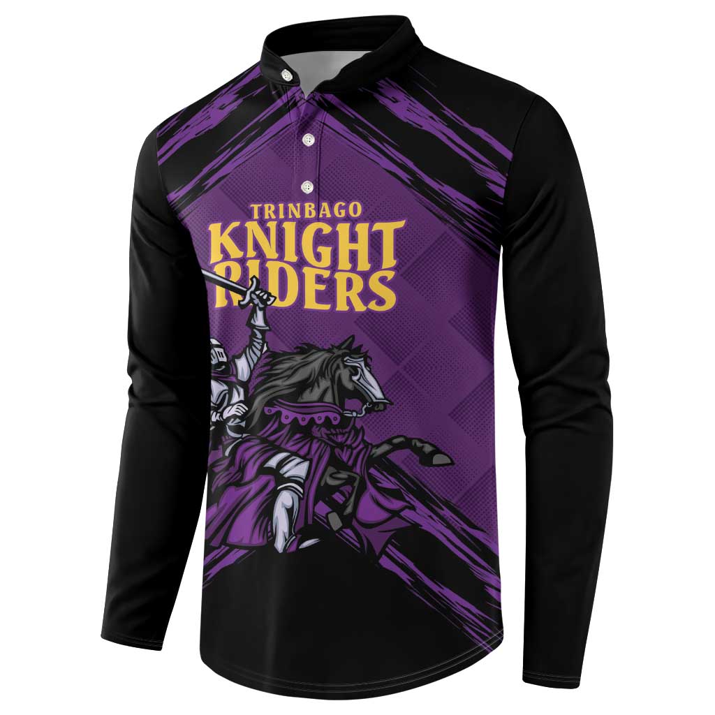 Custom Caribbean Cricket Trinidad and Tobago Cricket Button Sweatshirt TKR Champions 2025 Purple Edition - Wonder Print Shop