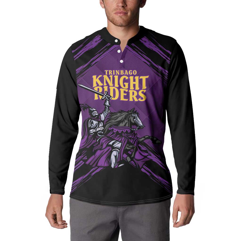 Custom Caribbean Cricket Trinidad and Tobago Cricket Button Sweatshirt TKR Champions 2025 Purple Edition - Wonder Print Shop