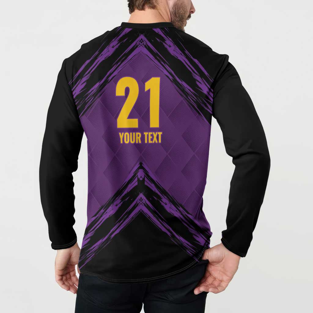 Custom Caribbean Cricket Trinidad and Tobago Cricket Button Sweatshirt TKR Champions 2025 Purple Edition - Wonder Print Shop