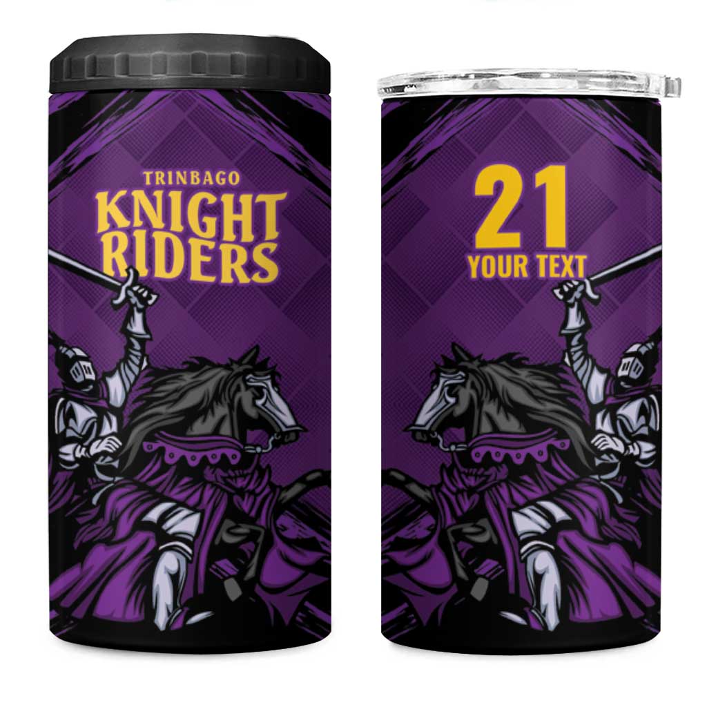 Custom Caribbean Cricket Trinidad and Tobago Cricket 4 in 1 Can Cooler Tumbler TKR Champions 2025 Purple Edition - Wonder Print Shop