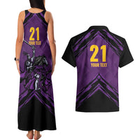 Custom Caribbean Cricket Trinidad and Tobago Cricket Couples Matching Tank Maxi Dress and Hawaiian Shirt TKR Champions 2025 Purple Edition - Wonder Print Shop