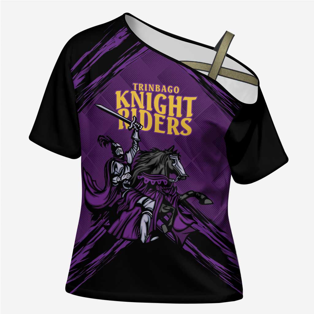 Custom Caribbean Cricket Trinidad and Tobago Cricket Cross Shoulder Shirt TKR Champions 2025 Purple Edition - Wonder Print Shop