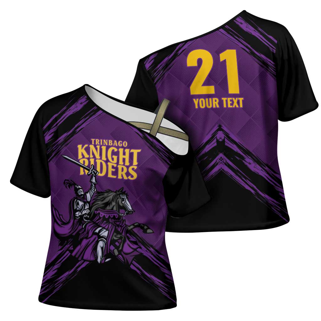 Custom Caribbean Cricket Trinidad and Tobago Cricket Cross Shoulder Shirt TKR Champions 2025 Purple Edition - Wonder Print Shop