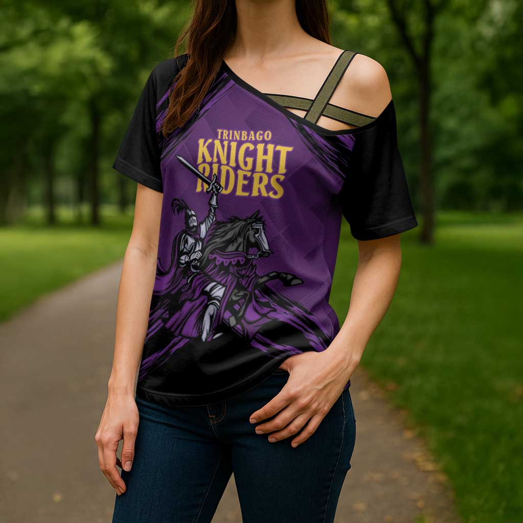 Custom Caribbean Cricket Trinidad and Tobago Cricket Cross Shoulder Shirt TKR Champions 2025 Purple Edition - Wonder Print Shop