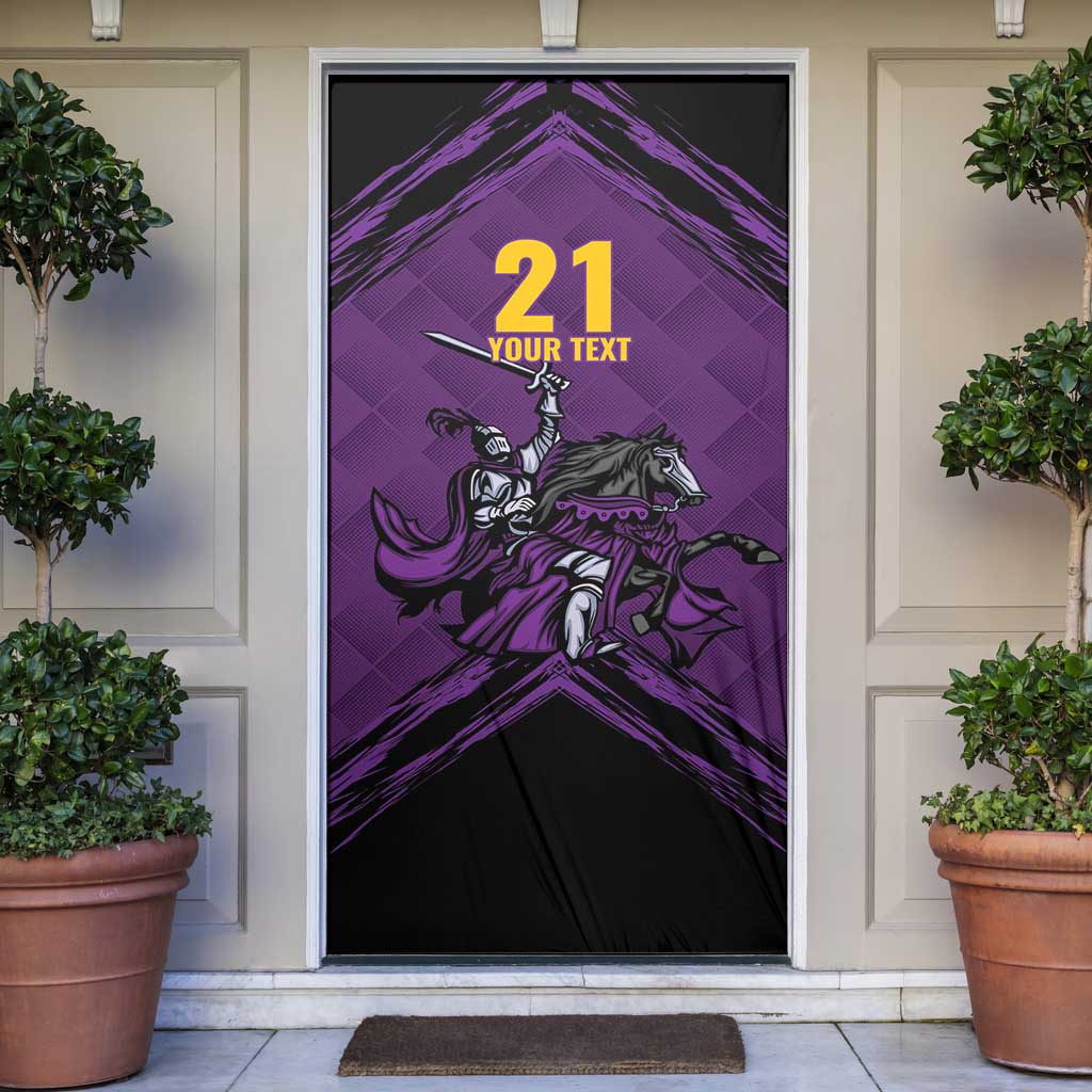 Custom Caribbean Cricket Trinidad and Tobago Cricket Door Cover TKR Champions 2025 Purple Edition - Wonder Print Shop