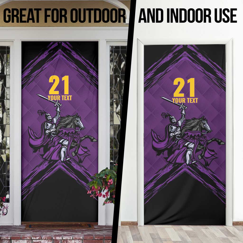 Custom Caribbean Cricket Trinidad and Tobago Cricket Door Cover TKR Champions 2025 Purple Edition - Wonder Print Shop