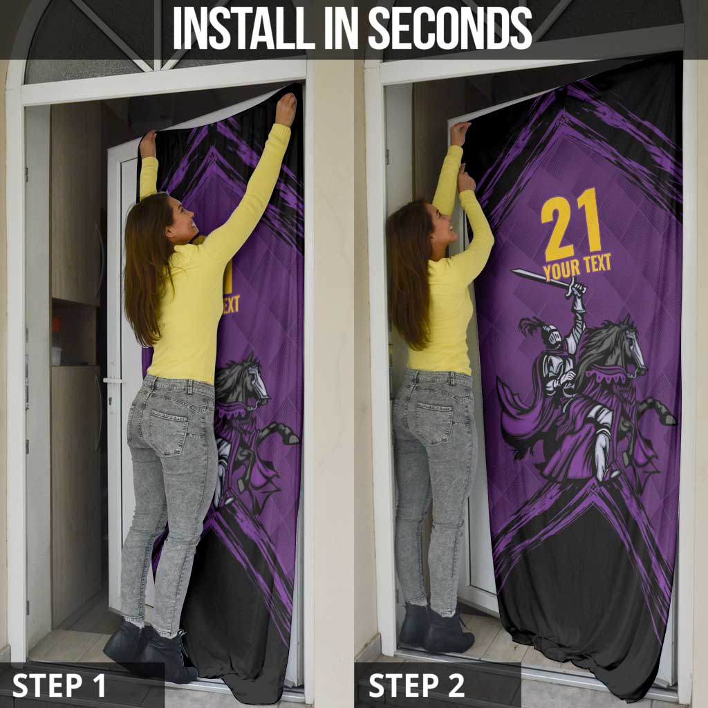 Custom Caribbean Cricket Trinidad and Tobago Cricket Door Cover TKR Champions 2025 Purple Edition - Wonder Print Shop