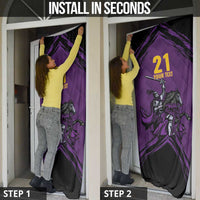 Custom Caribbean Cricket Trinidad and Tobago Cricket Door Cover TKR Champions 2025 Purple Edition - Wonder Print Shop