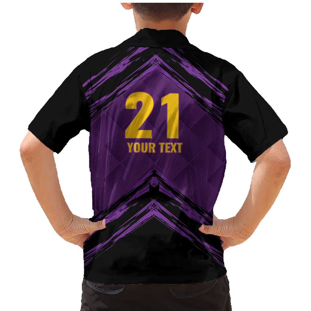 Custom Caribbean Cricket Trinidad and Tobago Cricket Family Matching Mermaid Dress and Hawaiian Shirt TKR Champions 2025 Purple Edition - Wonder Print Shop