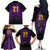 Custom Caribbean Cricket Trinidad and Tobago Cricket Family Matching Off The Shoulder Long Sleeve Dress and Hawaiian Shirt TKR Champions 2025 Purple Edition - Wonder Print Shop