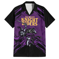 Custom Caribbean Cricket Trinidad and Tobago Cricket Family Matching Off The Shoulder Long Sleeve Dress and Hawaiian Shirt TKR Champions 2025 Purple Edition - Wonder Print Shop