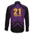 Custom Caribbean Cricket Trinidad and Tobago Cricket Family Matching Off The Shoulder Long Sleeve Dress and Hawaiian Shirt TKR Champions 2025 Purple Edition - Wonder Print Shop