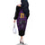 Custom Caribbean Cricket Trinidad and Tobago Cricket Family Matching Off The Shoulder Long Sleeve Dress and Hawaiian Shirt TKR Champions 2025 Purple Edition - Wonder Print Shop