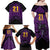 Custom Caribbean Cricket Trinidad and Tobago Cricket Family Matching Off Shoulder Maxi Dress and Hawaiian Shirt TKR Champions 2025 Purple Edition - Wonder Print Shop