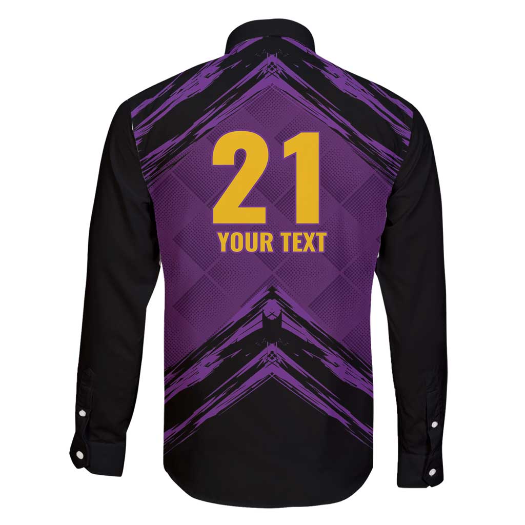 Custom Caribbean Cricket Trinidad and Tobago Cricket Family Matching Off Shoulder Maxi Dress and Hawaiian Shirt TKR Champions 2025 Purple Edition - Wonder Print Shop