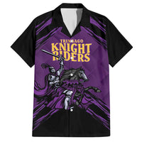 Custom Caribbean Cricket Trinidad and Tobago Cricket Family Matching Off Shoulder Short Dress and Hawaiian Shirt TKR Champions 2025 Purple Edition - Wonder Print Shop