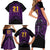 Custom Caribbean Cricket Trinidad and Tobago Cricket Family Matching Short Sleeve Bodycon Dress and Hawaiian Shirt TKR Champions 2025 Purple Edition - Wonder Print Shop