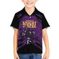 Custom Caribbean Cricket Trinidad and Tobago Cricket Family Matching Short Sleeve Bodycon Dress and Hawaiian Shirt TKR Champions 2025 Purple Edition - Wonder Print Shop
