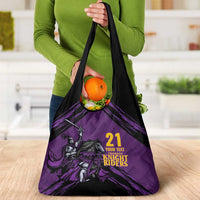 Custom Caribbean Cricket Trinidad and Tobago Cricket Grocery Bag TKR Champions 2025 Purple Edition - Wonder Print Shop