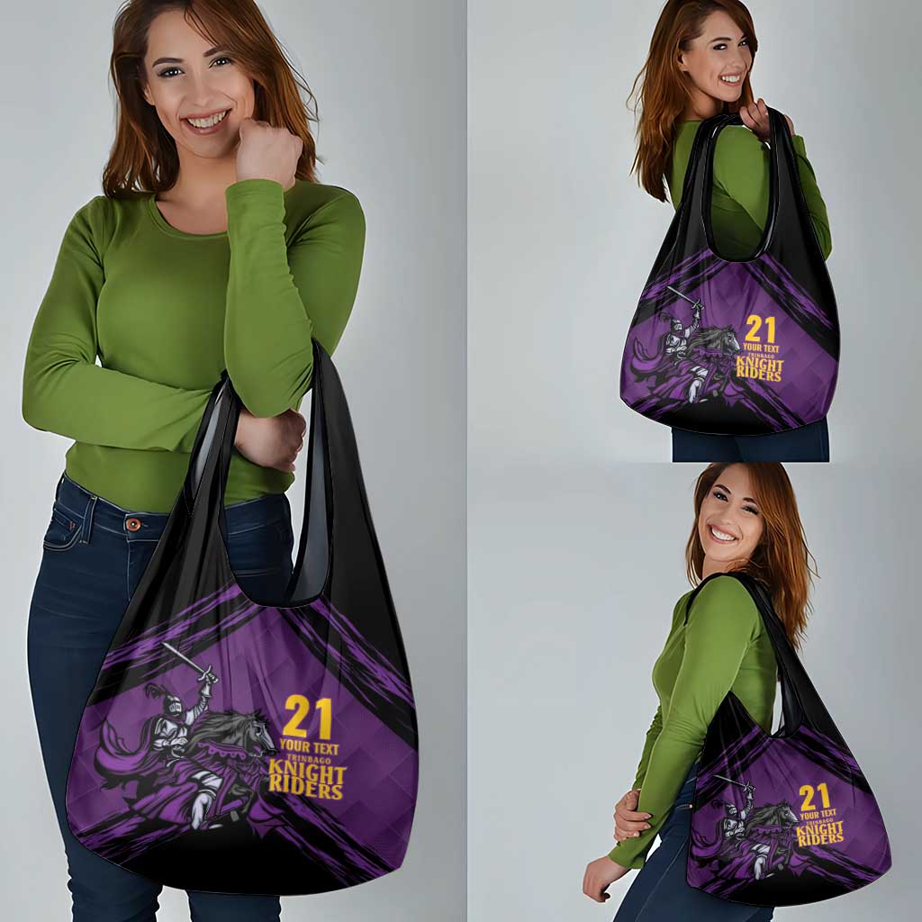 Custom Caribbean Cricket Trinidad and Tobago Cricket Grocery Bag TKR Champions 2025 Purple Edition - Wonder Print Shop