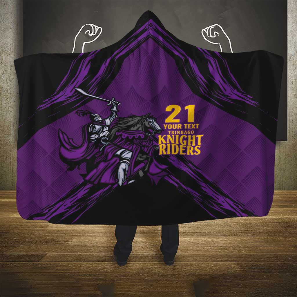 Custom Caribbean Cricket Trinidad and Tobago Cricket Hooded Blanket TKR Champions 2025 Purple Edition - Wonder Print Shop