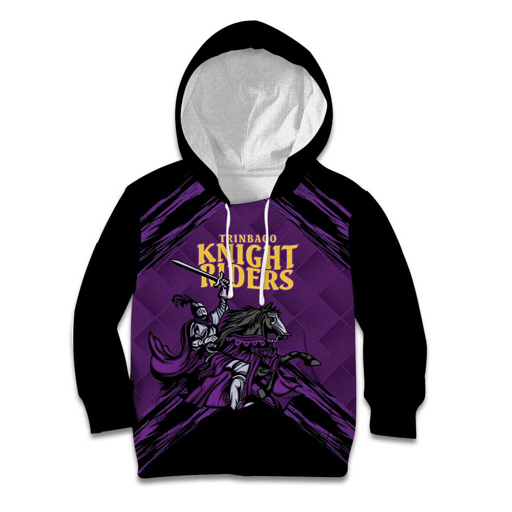 Custom Caribbean Cricket Trinidad and Tobago Cricket Kid Hoodie TKR Champions 2025 Purple Edition - Wonder Print Shop