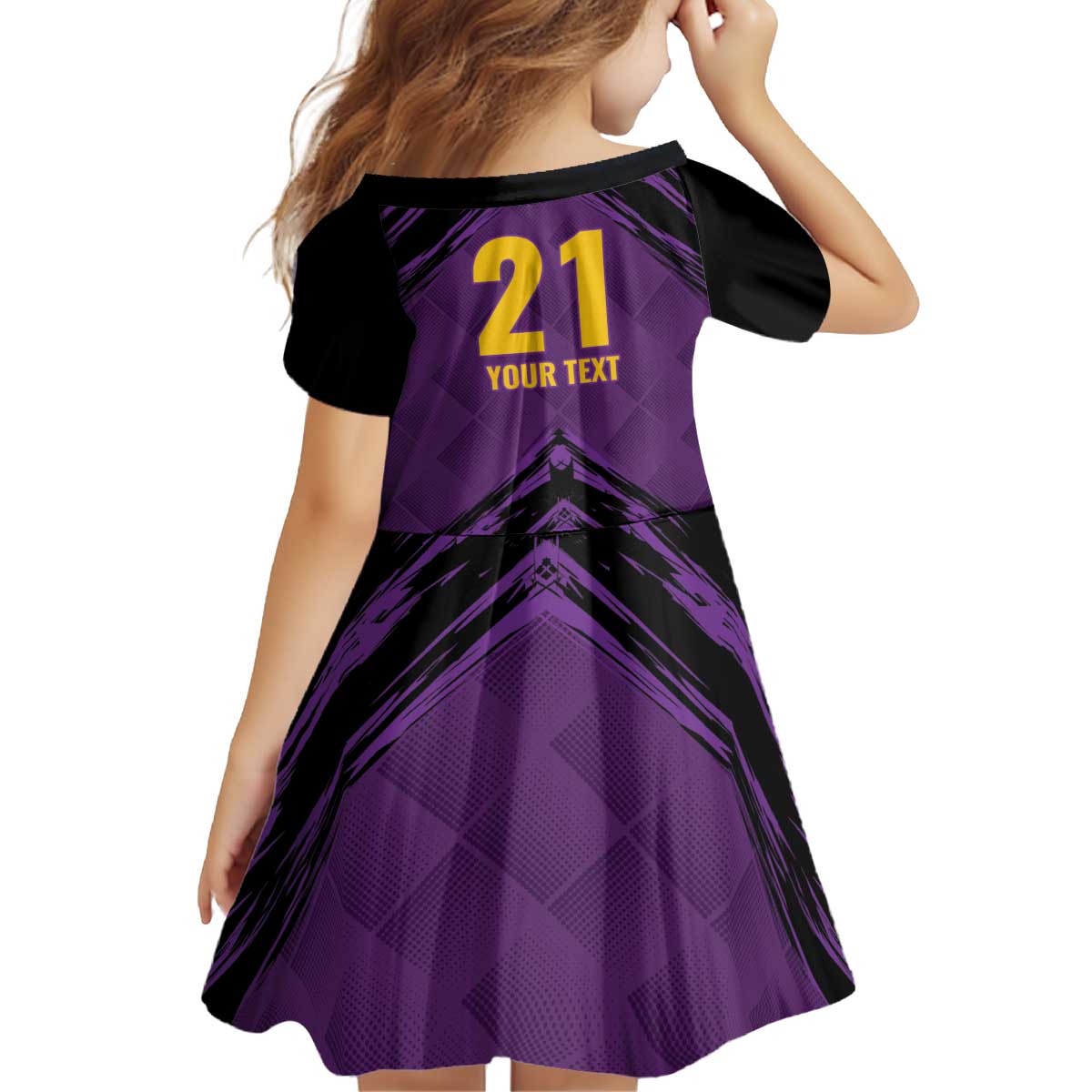 Custom Caribbean Cricket Trinidad and Tobago Cricket Kid Short Sleeve Dress TKR Champions 2025 Purple Edition - Wonder Print Shop