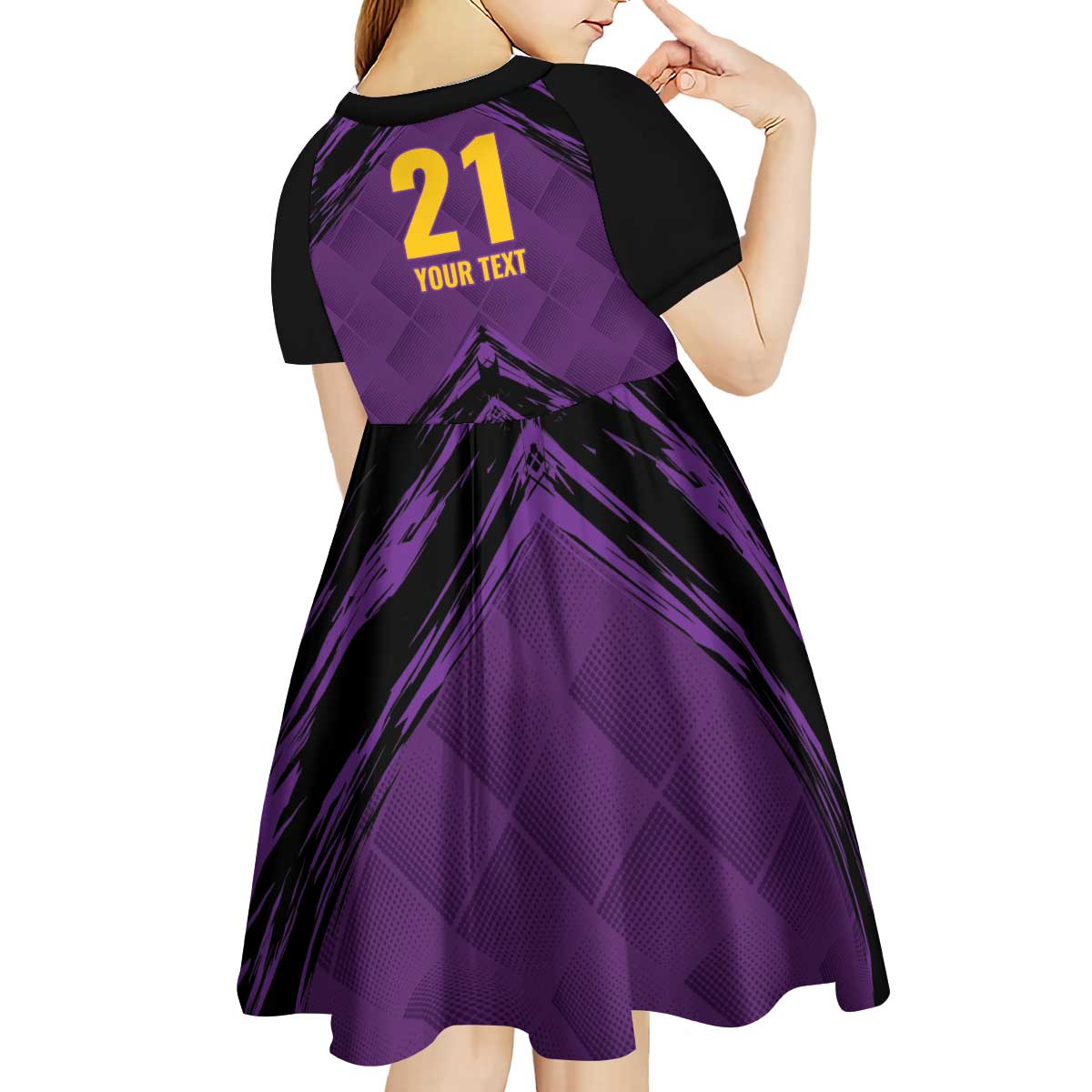 Custom Caribbean Cricket Trinidad and Tobago Cricket Kid Short Sleeve Dress TKR Champions 2025 Purple Edition - Wonder Print Shop