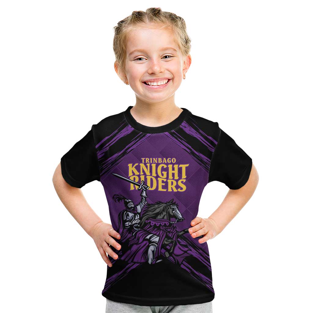 Custom Caribbean Cricket Trinidad and Tobago Cricket Kid T Shirt TKR Champions 2025 Purple Edition - Wonder Print Shop