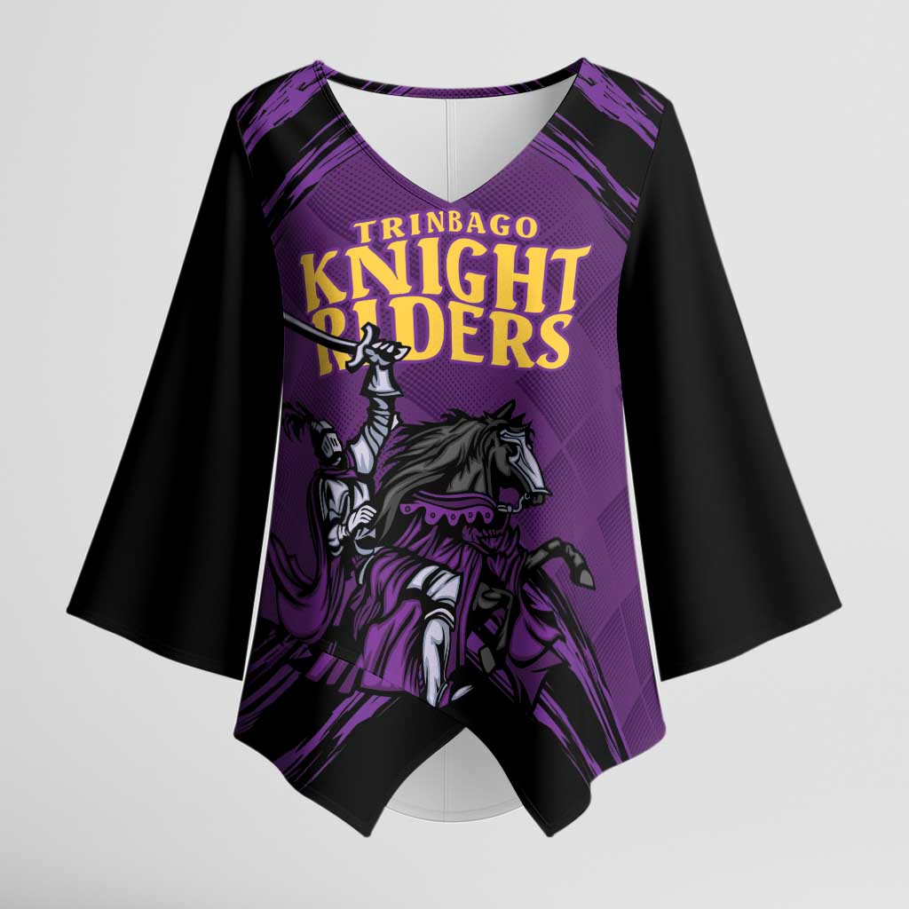 Custom Caribbean Cricket Trinidad and Tobago Cricket Kimono Sleeve Blouse TKR Champions 2025 Purple Edition - Wonder Print Shop