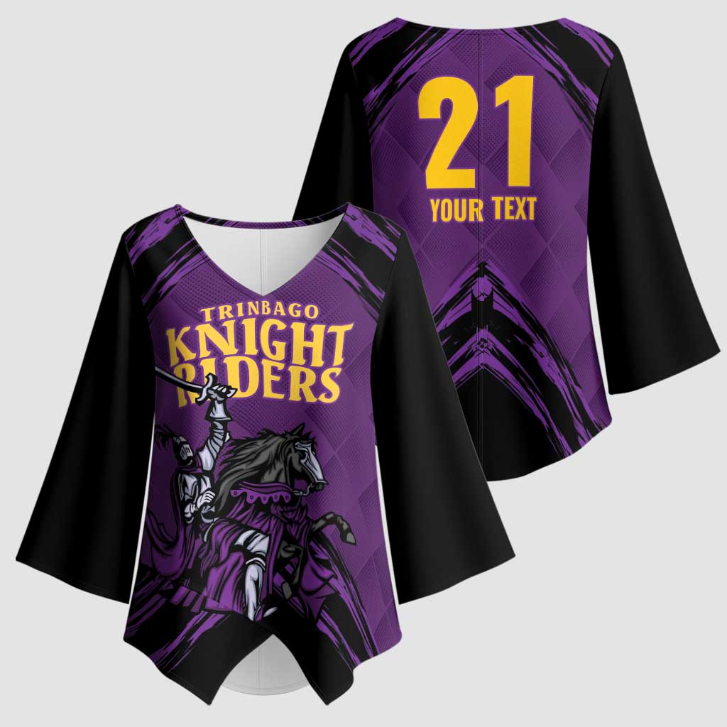 Custom Caribbean Cricket Trinidad and Tobago Cricket Kimono Sleeve Blouse TKR Champions 2025 Purple Edition - Wonder Print Shop