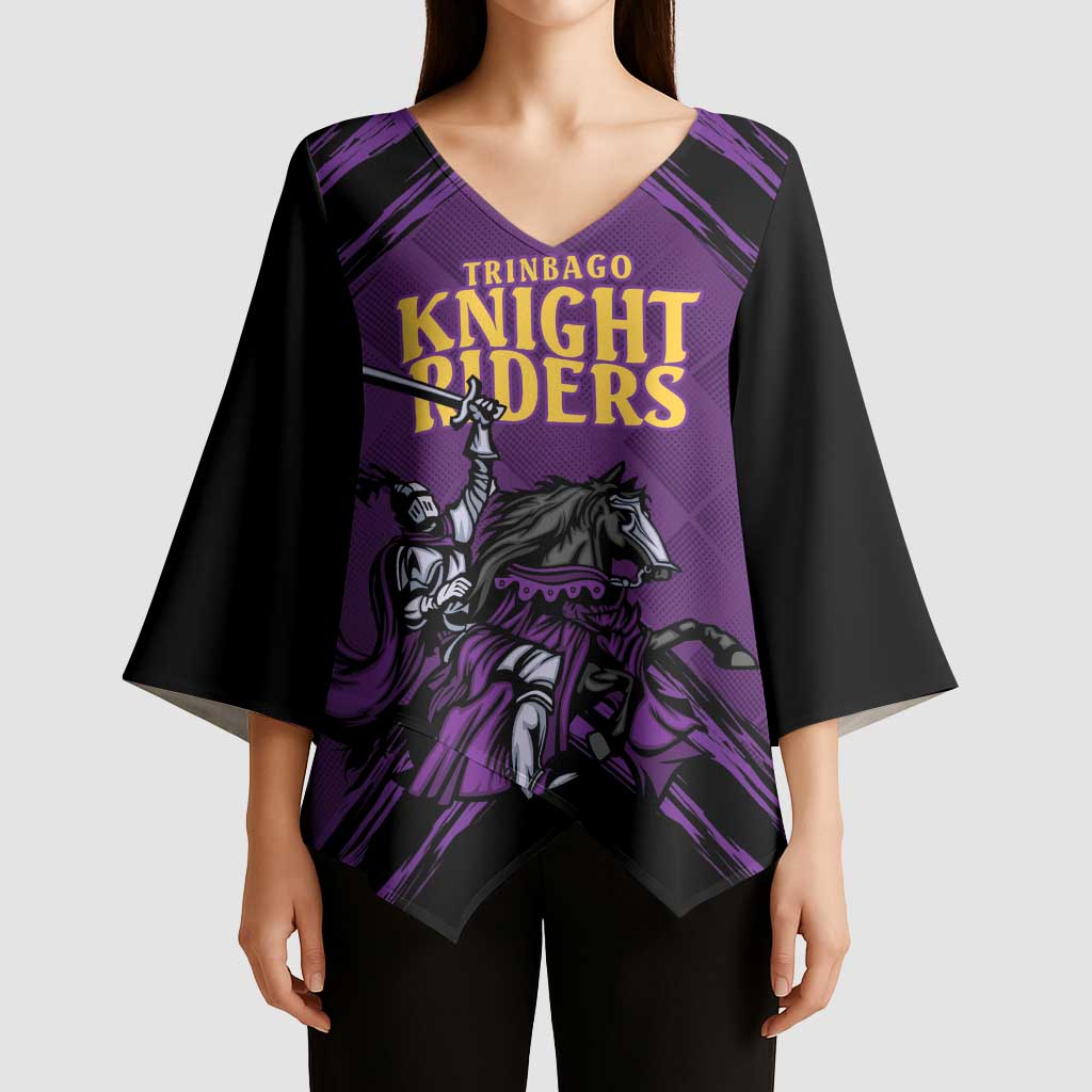 Custom Caribbean Cricket Trinidad and Tobago Cricket Kimono Sleeve Blouse TKR Champions 2025 Purple Edition - Wonder Print Shop