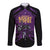 Custom Caribbean Cricket Trinidad and Tobago Cricket Long Sleeve Button Shirt TKR Champions 2025 Purple Edition - Wonder Print Shop