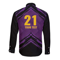 Custom Caribbean Cricket Trinidad and Tobago Cricket Long Sleeve Button Shirt TKR Champions 2025 Purple Edition - Wonder Print Shop